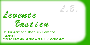 levente bastien business card